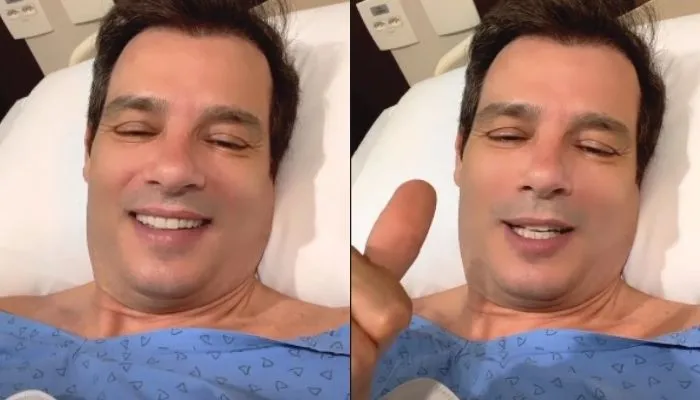 Celso Portiolli faz vídeos no hospital em tratamento contra câncer