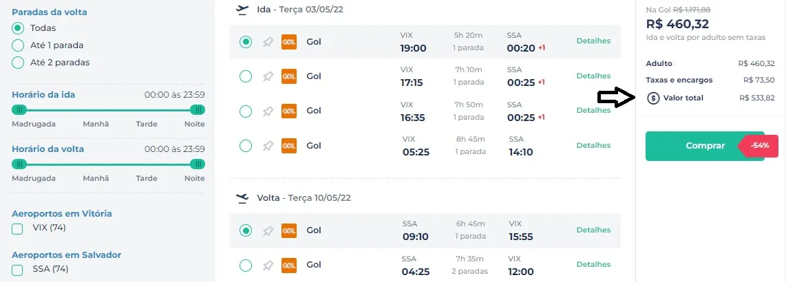 Imagem ilustrativa da imagem Passagens aéreas de Vitória para Salvador por R$ 533 (ida e volta)