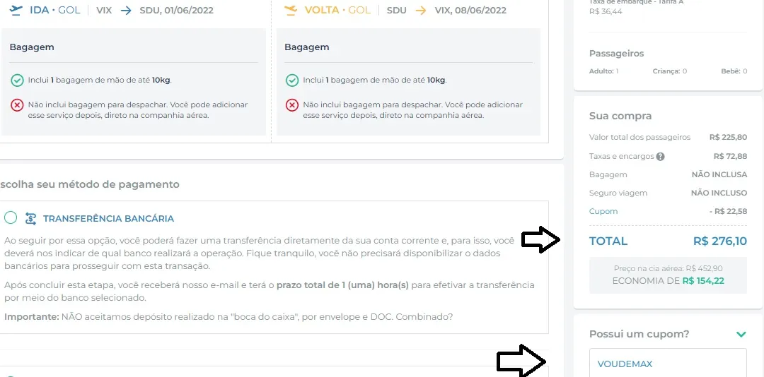 Imagem ilustrativa da imagem Passagens aéreas por apenas R$ 276 (ida e volta) de Vitória/Rio ou SP