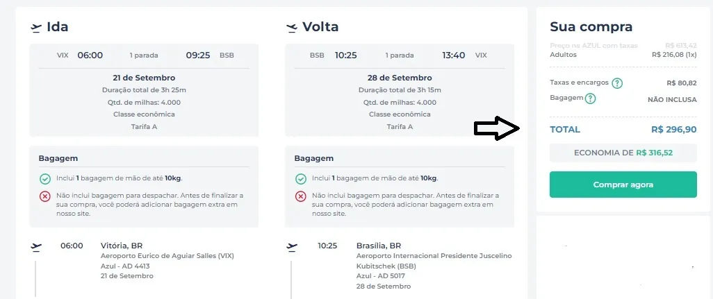 Imagem ilustrativa da imagem Passagens aéreas para embarque em Vitória R$ 299 (ida e volta)