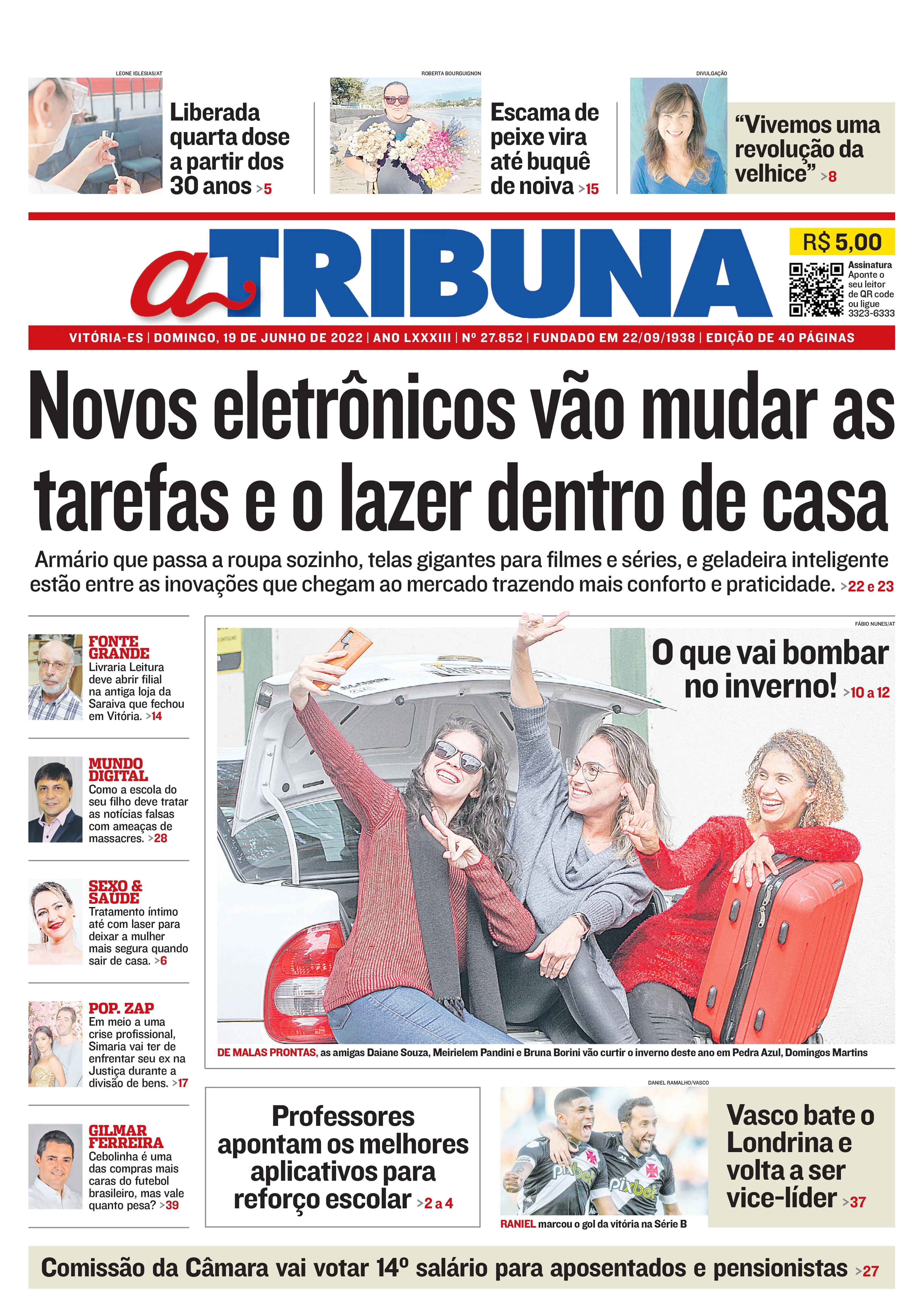 Imagem ilustrativa da imagem Confira os destaques do Jornal A Tribuna deste domingo