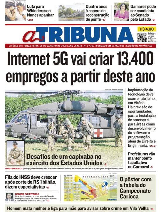 Imagem ilustrativa da imagem Clique aqui e veja os destaques do jornal A Tribuna desta terça