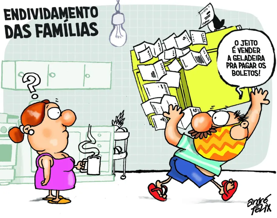 Imagem ilustrativa da imagem Charge do dia: Endividamento das famílias....