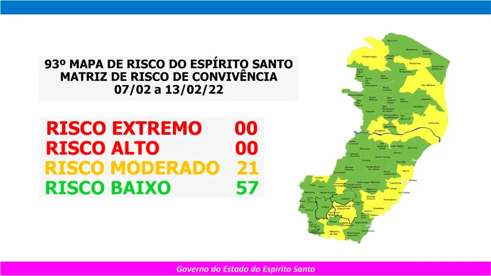 Imagem ilustrativa da imagem Região Metropolitana e mais 15 cidades são classificadas como "risco moderado"