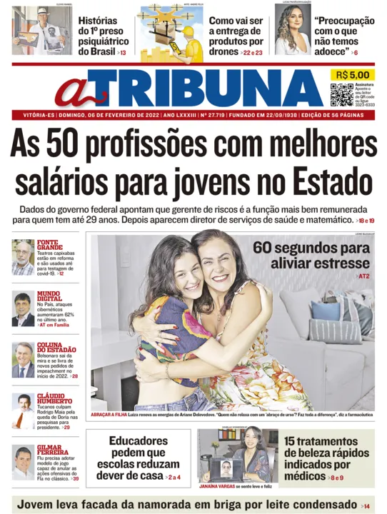 Imagem ilustrativa da imagem Clique aqui e veja os destaques do jornal A Tribuna deste domingo