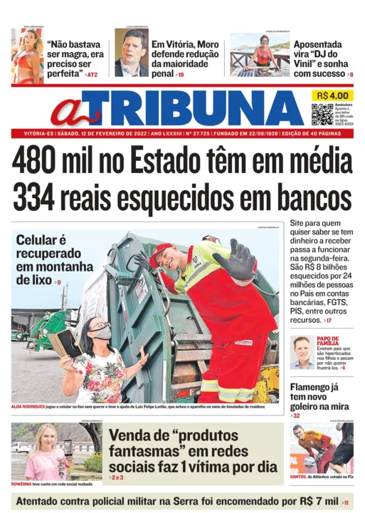Imagem ilustrativa da imagem Confira os destaques do Jornal A Tribuna deste sábado