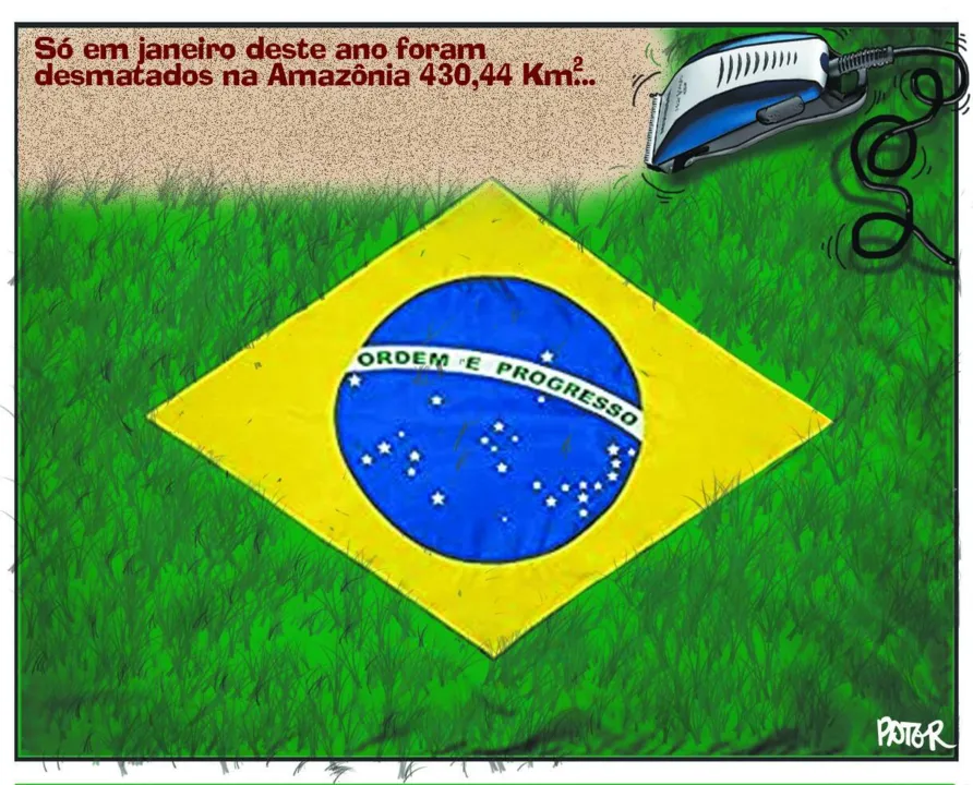 Imagem ilustrativa da imagem Charge do Dia: Desmatamento na Amazônia...
