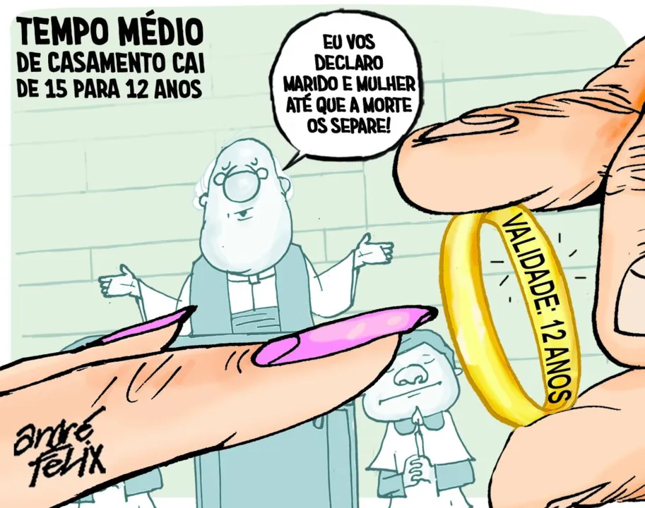 Imagem ilustrativa da imagem Tempo médio de casamento é de 12 anos