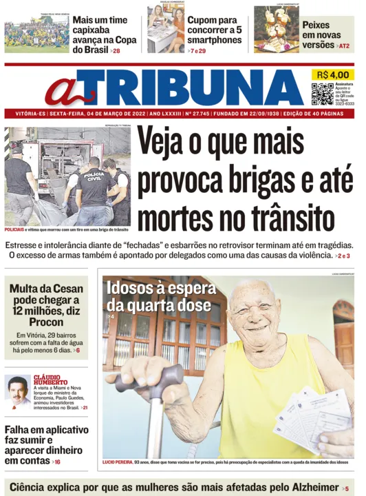 Imagem ilustrativa da imagem Clique aqui e veja os destaques do jornal A Tribuna desta sexta
