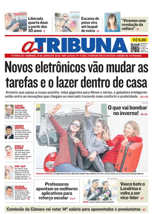 Imagem ilustrativa da imagem Confira os destaques do Jornal A Tribuna deste domingo