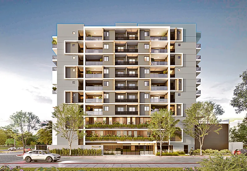O Alameda25, empreendimento da Empar na Mata da Praia, tem 10 pavimentos com 62 apartamentos e traz tecnologia e soluções sustentáveis