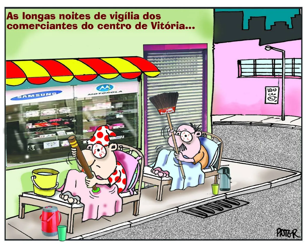 Imagem ilustrativa da imagem As longas noites de vigília dos comerciantes do Centro de Vitória