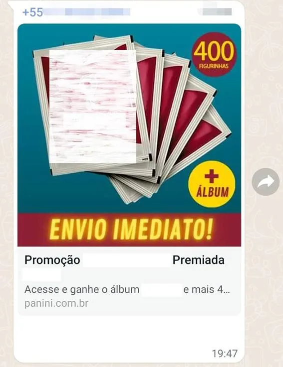 Imagem ilustrativa da imagem Golpe no WhatsApp promete álbum grátis da Copa do Mundo. Veja como evitar