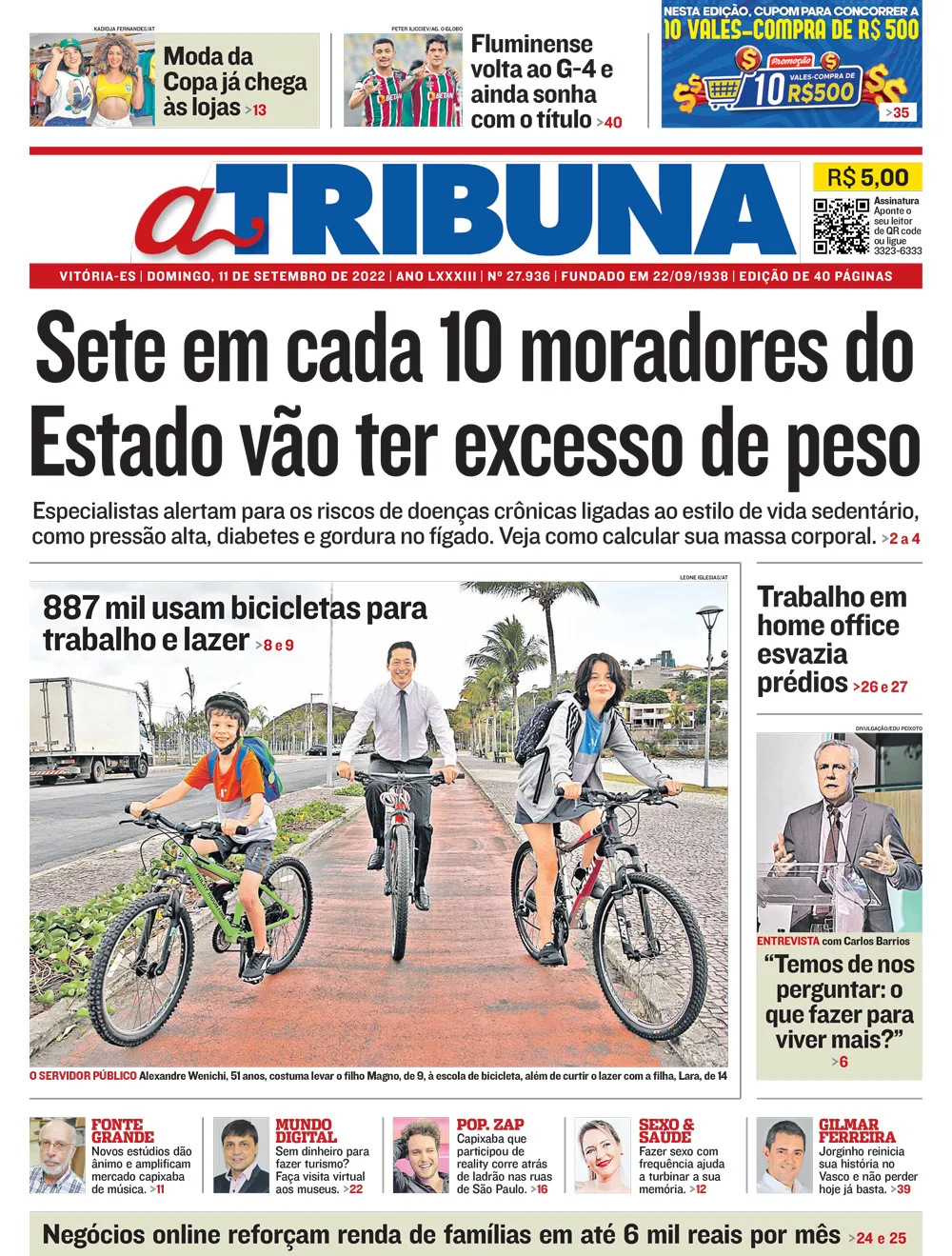 Imagem ilustrativa da imagem Veja os destaques de A Tribuna deste domingo