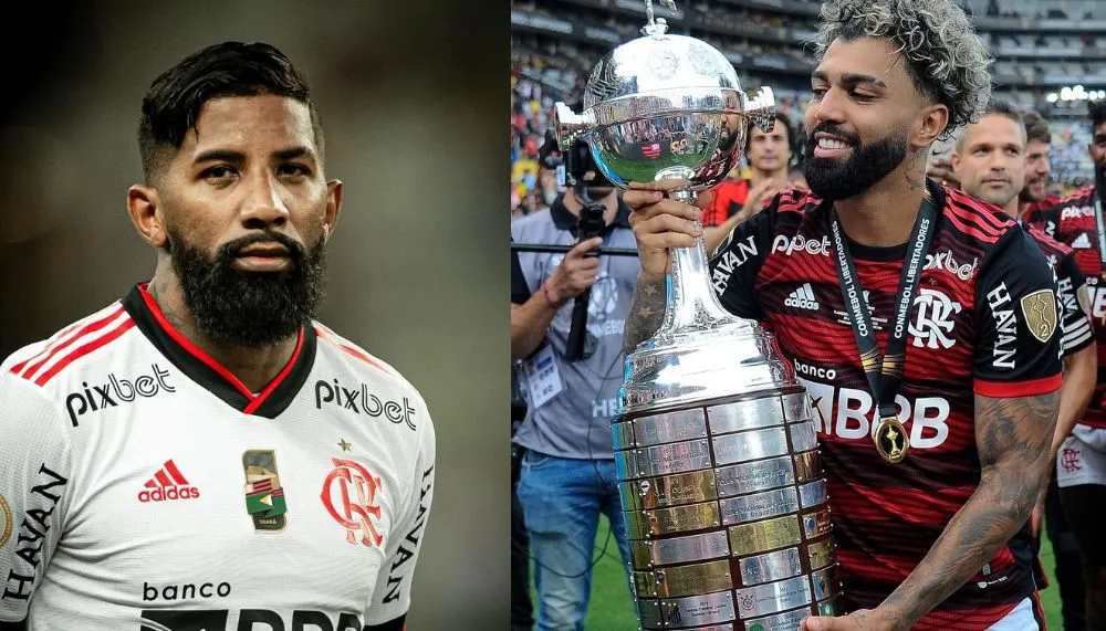 Imagem ilustrativa da imagem Gabigol pede permanência de Rodinei no Flamengo em festa do tri