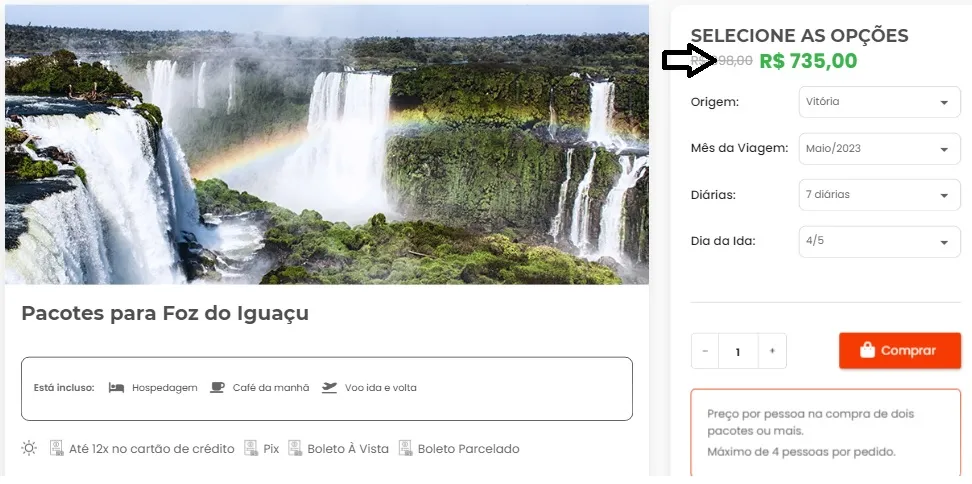 Imagem ilustrativa da imagem 7 diárias em Foz do Iguaçu e voos saindo de Vitória por apenas R$ 735