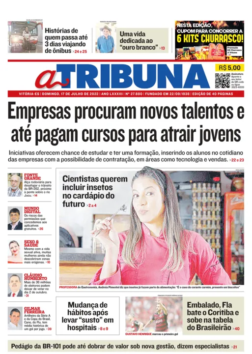 Imagem ilustrativa da imagem Confira os destaques do Jornal A Tribuna deste domingo