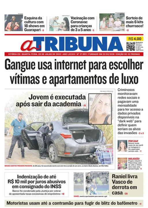 Imagem ilustrativa da imagem Confira os destaques do Jornal A Tribuna desta quarta-feira