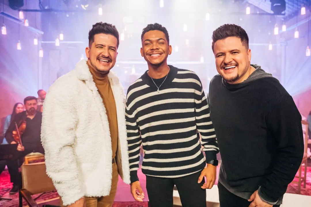 Imagem ilustrativa da imagem Dupla André e Felipe grava com o cantor Jessé Aguiar