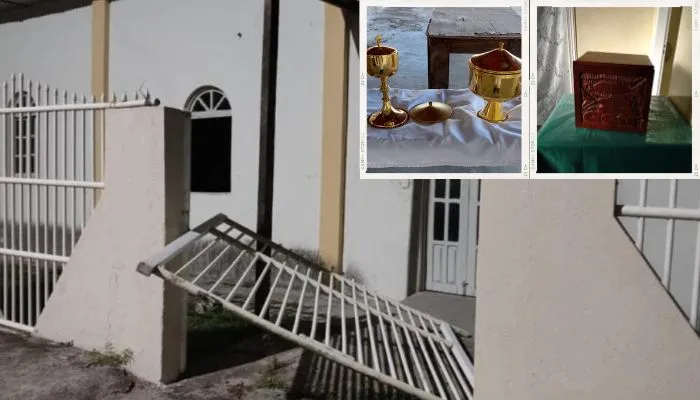 Imagem ilustrativa da imagem Bandidos arrombam igreja em Guarapari e levam até as hóstias