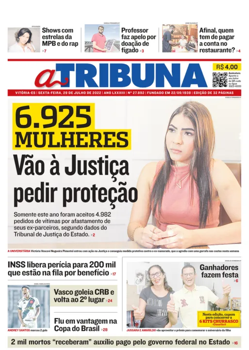 Imagem ilustrativa da imagem Confira os destaques do Jornal A Tribuna desta sexta-feira