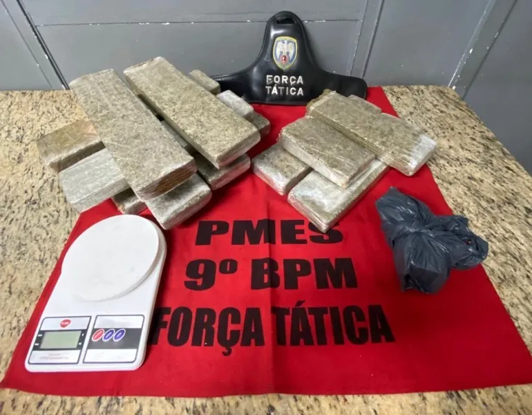Imagem ilustrativa da imagem Homem é preso com 11 “tijolos” de maconha no Sul do ES