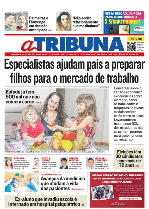 Imagem ilustrativa da imagem Confira os destaques do Jornal A Tribuna deste domingo
