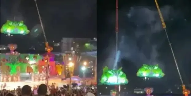 Imagem ilustrativa da imagem VIDEO | Queda de guindaste em festival no Amazonas deixa 23 feridos