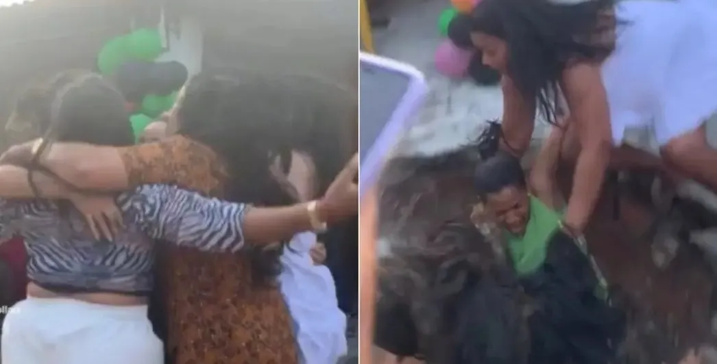 Imagem ilustrativa da imagem VÍDEO | Mulheres caem dentro de fossa durante festa de aniversário