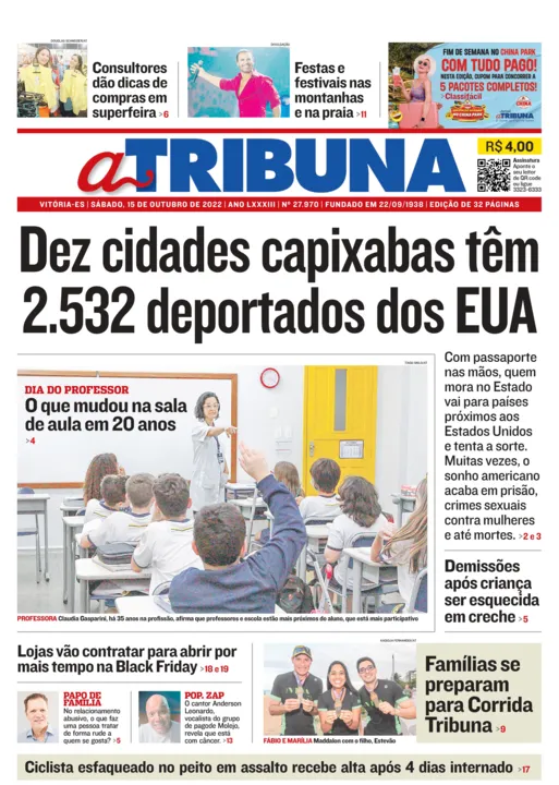 Imagem ilustrativa da imagem Confira os destaques do Jornal A Tribuna deste sábado