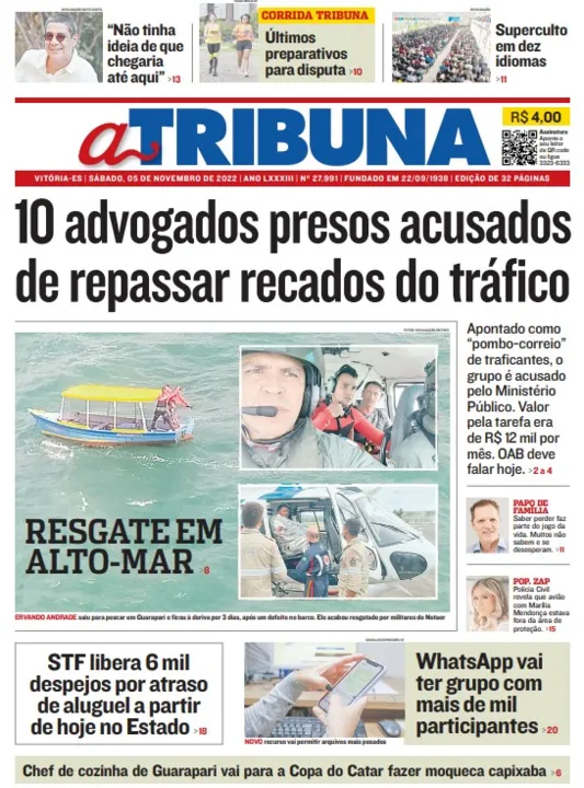 Imagem ilustrativa da imagem Confira os destaques do Jornal A Tribuna deste sábado