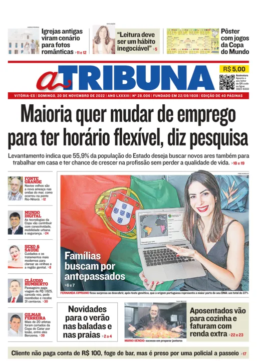 Imagem ilustrativa da imagem Confira os destaques do Jornal A Tribuna deste domingo