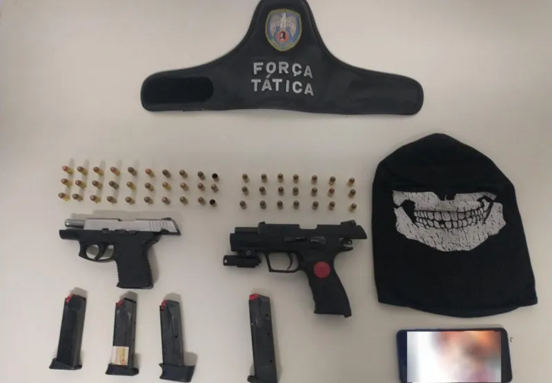 Armas e munições aprendidas pela polícia