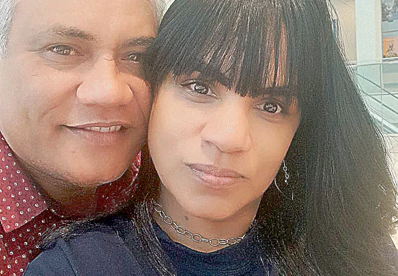 A pastora Aline Gonçalves e o marido, Carlos  Dias, que foi assassinado