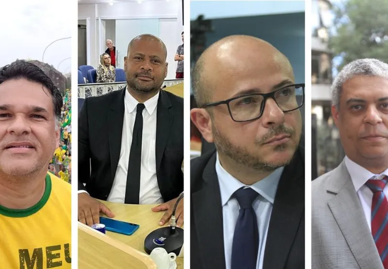 Novos vereadores  do próximo ano, como Leonardo Monjardim, Rodrigo Sandi, Vinicius Simões e André Moreira
