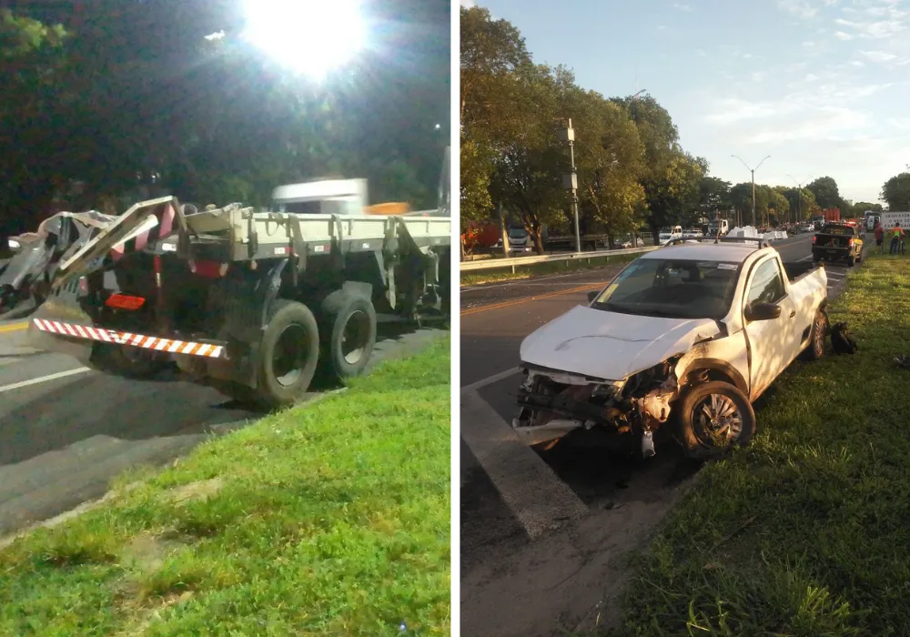 Imagem ilustrativa da imagem Acidente entre carro e carreta deixa duas vítimas na BR-101