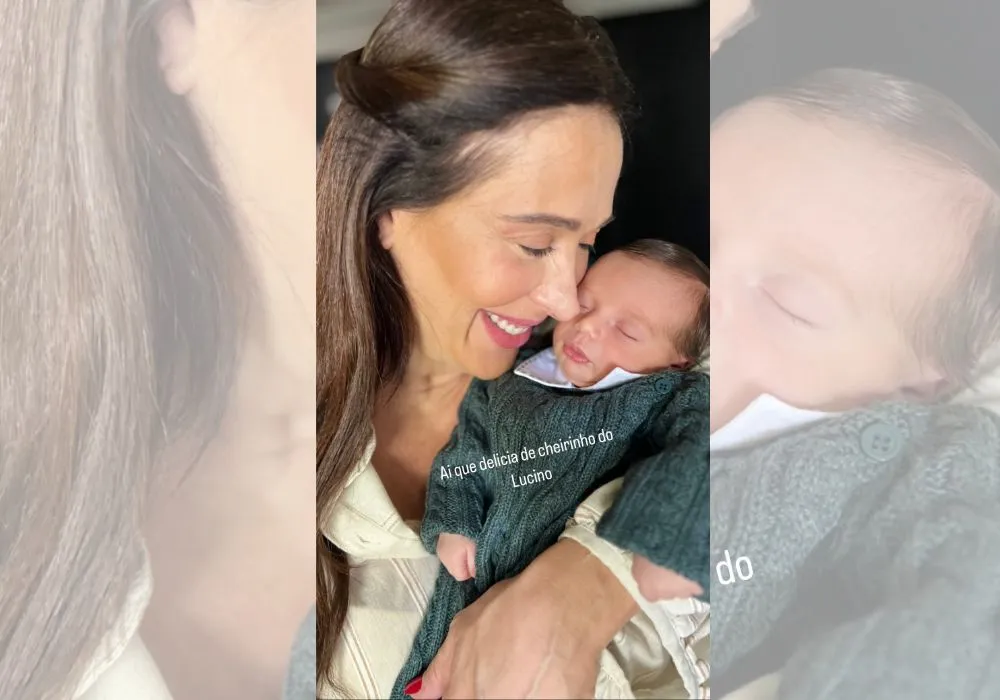 Imagem ilustrativa da imagem Claudia Raia mostra novas fotos do caçula Luca: 'Delícia de cheirinho'