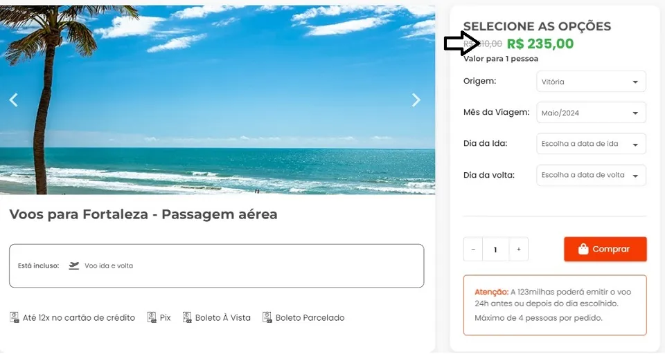 Imagem ilustrativa da imagem Voos de Vitória para Fortaleza por R$ 235 (ida e volta)