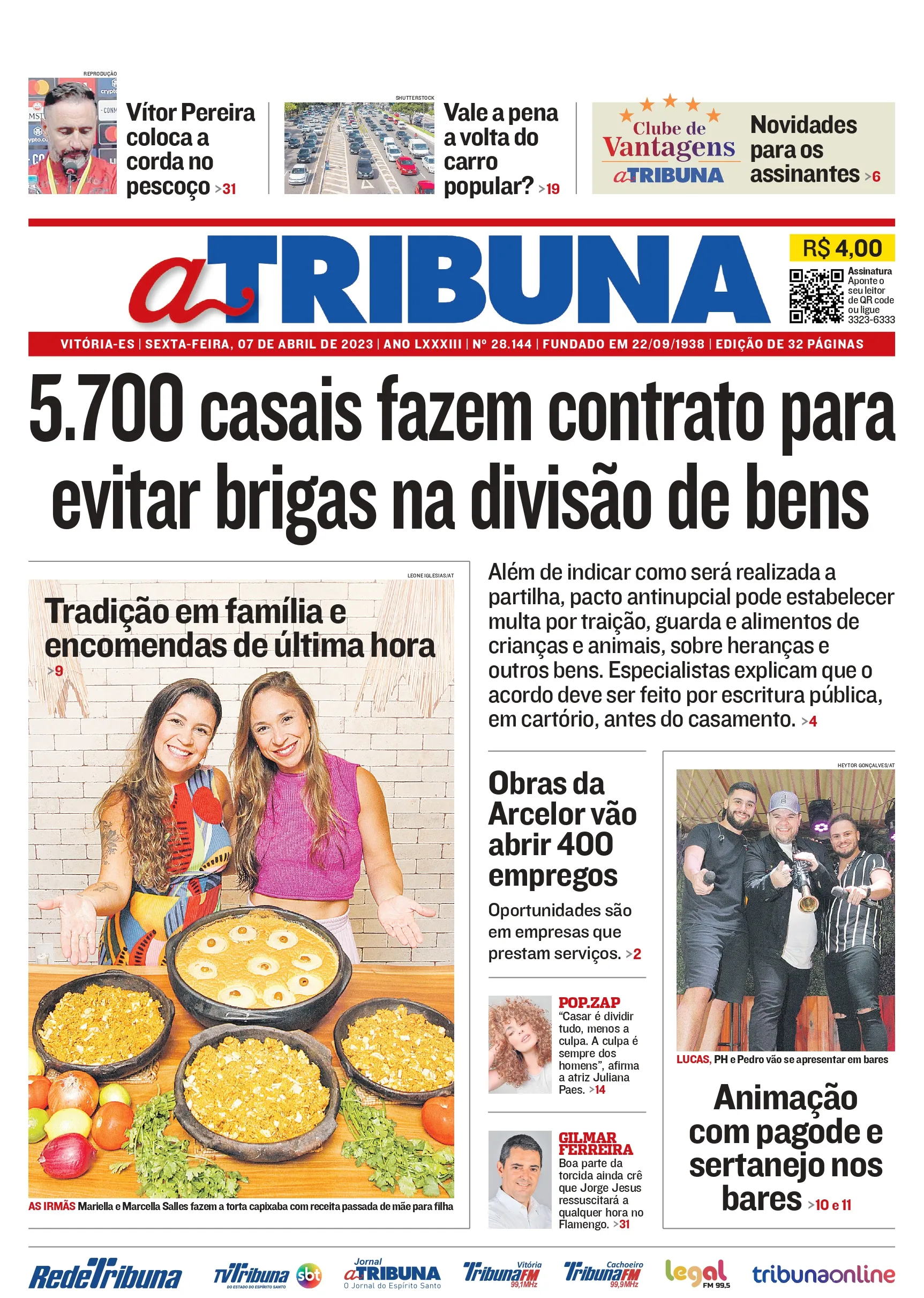 Imagem ilustrativa da imagem Veja os destaques do jornal A Tribuna nesta sexta