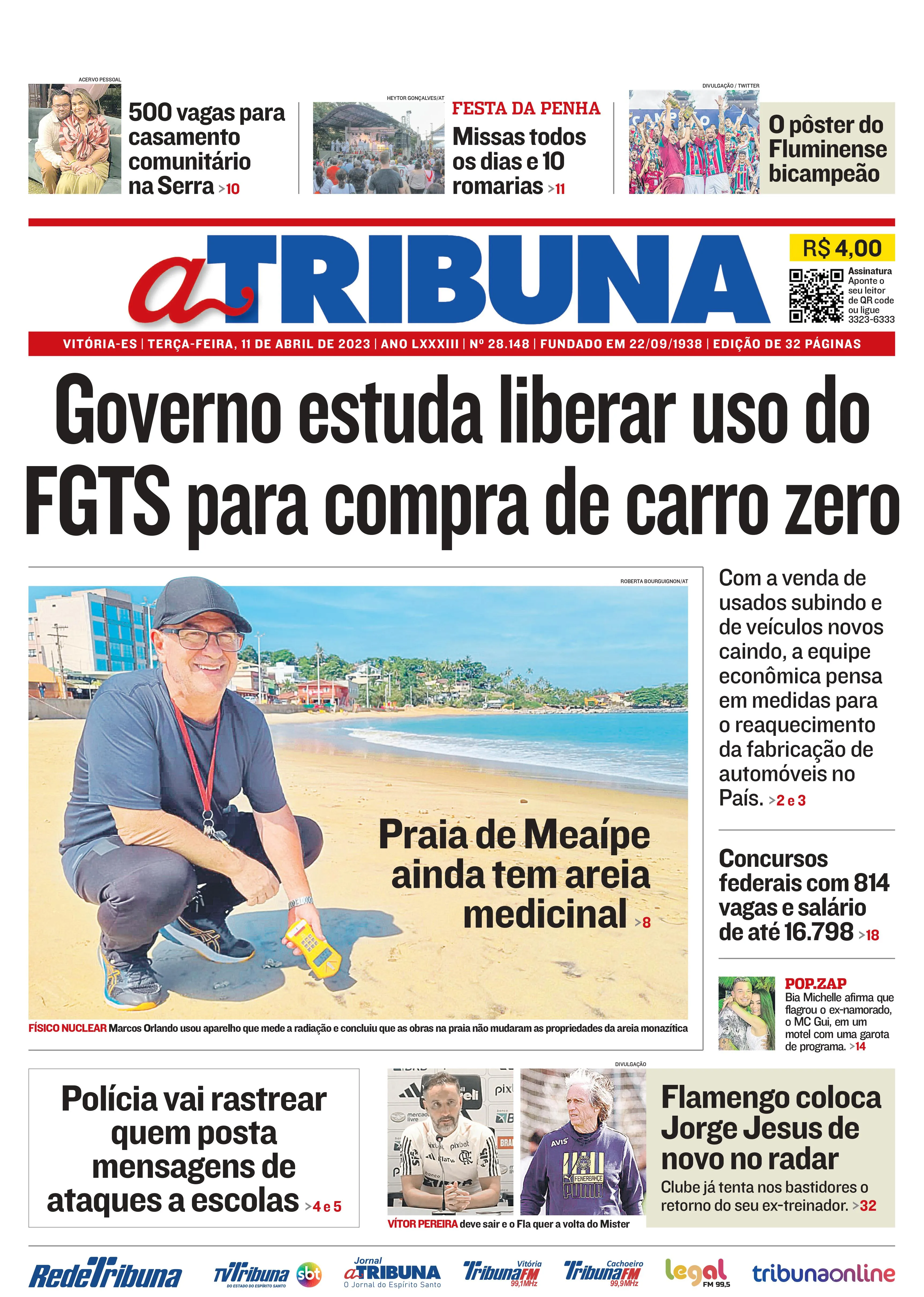 Imagem ilustrativa da imagem Confira os destaques do Jornal A Tribuna desta terça-feira