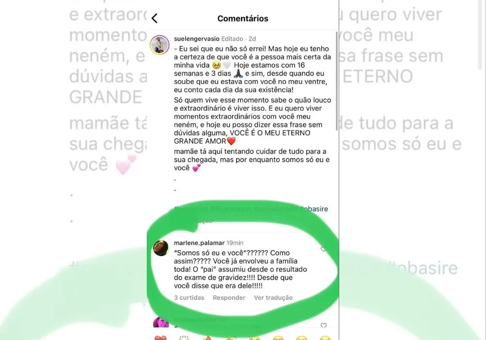 Imagem ilustrativa da imagem Modelo grávida de Vitão faz post dizendo ser mãe solo e avó do cantor reage