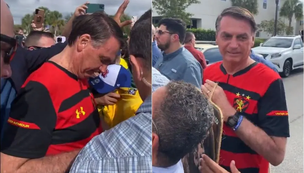 Imagem ilustrativa da imagem Ex-presidente Bolsonaro recebe apoiadores nos EUA, faz piada e evita política