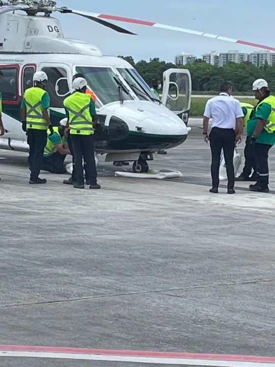 Imagem ilustrativa da imagem Helicóptero com petroleiros sofre pane ao pousar no Aeroporto de Vitória