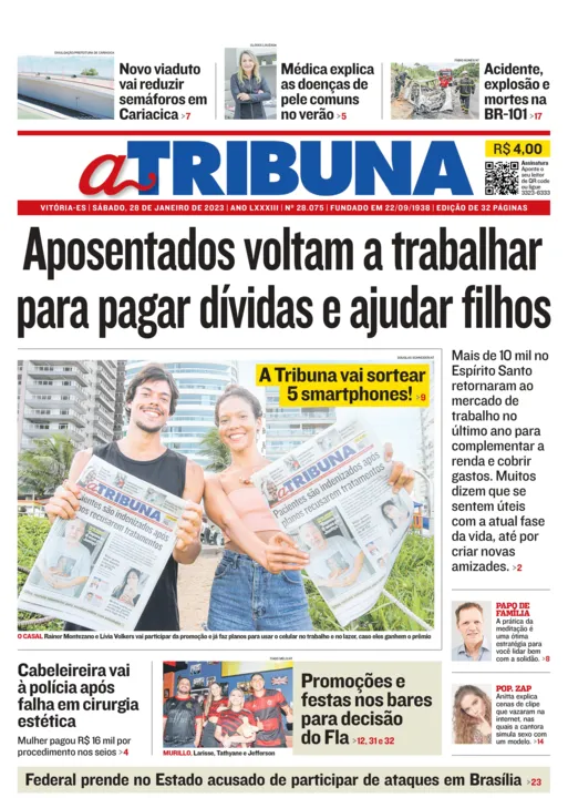 Imagem ilustrativa da imagem Confira os destaques do Jornal A Tribuna deste sábado