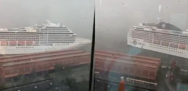 Imagem ilustrativa da imagem Navio se desprende de porto durante fortes chuvas no Rio de Janeiro