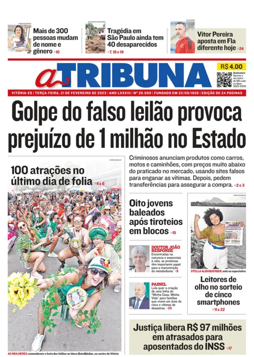 Imagem ilustrativa da imagem Confira os destaques do Jornal A Tribuna desta terça-feira