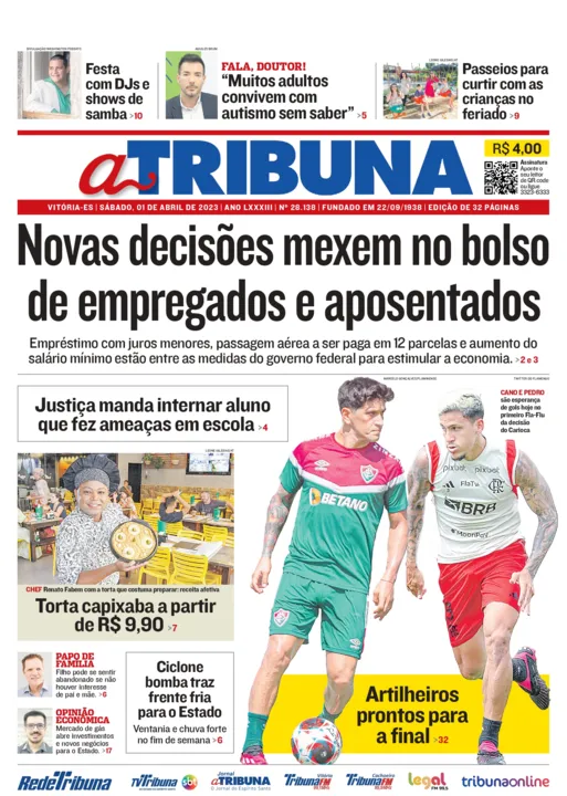 Imagem ilustrativa da imagem Confira os destaques do Jornal A Tribuna deste sábado