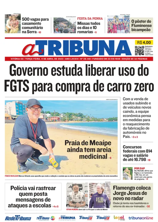 Imagem ilustrativa da imagem Confira os destaques do Jornal A Tribuna desta terça-feira