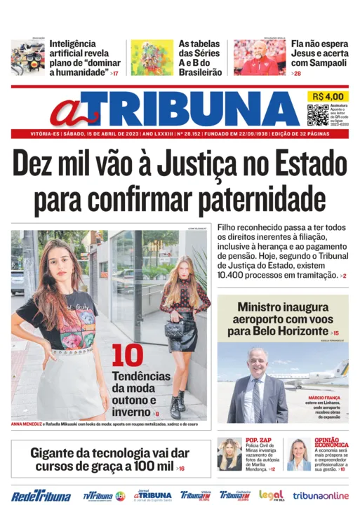 Imagem ilustrativa da imagem Confira os destaques do Jornal A Tribuna deste sábado