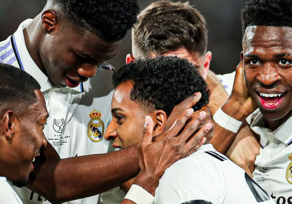 Imagem ilustrativa da imagem Rodrygo faz dois gols e Real Madrid conquista título da Copa do Rei